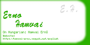 erno hamvai business card